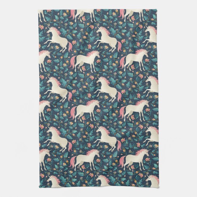Beautiful Magical Unicorn Pattern Kitchen Towel (Vertical)