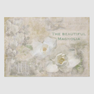 Beautiful Magnolia Vintage Collage Tissue Paper