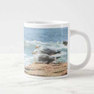 Beautiful Maine Coast Acadia Seagulls Large Coffee Mug