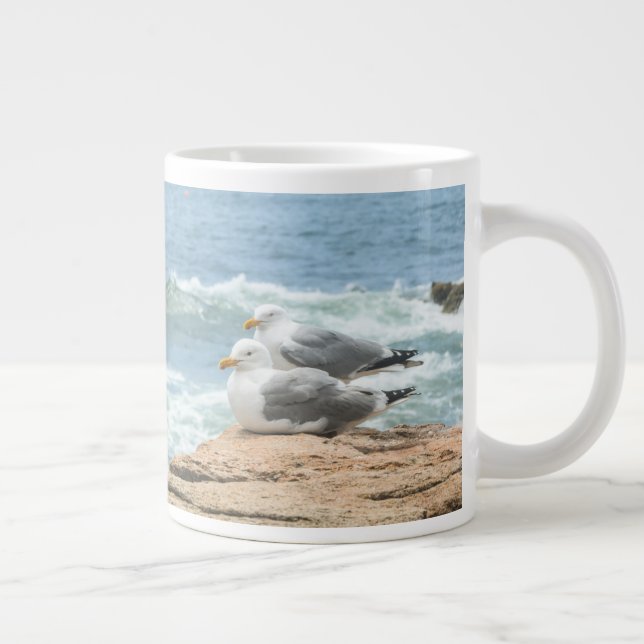 Beautiful Maine Coast Acadia Seagulls Large Coffee Mug (Right)