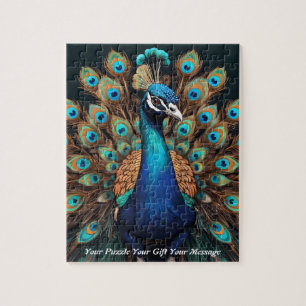 Beautiful Majestic Splendour: The Boho Peacock Jigsaw Puzzle