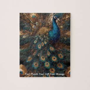 Beautiful Majestic Splendour: The Boho Peacock Jigsaw Puzzle