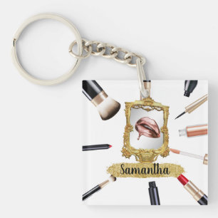 Beautiful Makeup Beauty Elegant Chic Custom Keychain