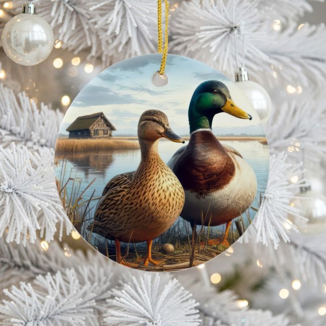 Beautiful Mallard Ducks Keepsake Ceramic Ornament (Creator Uploaded)