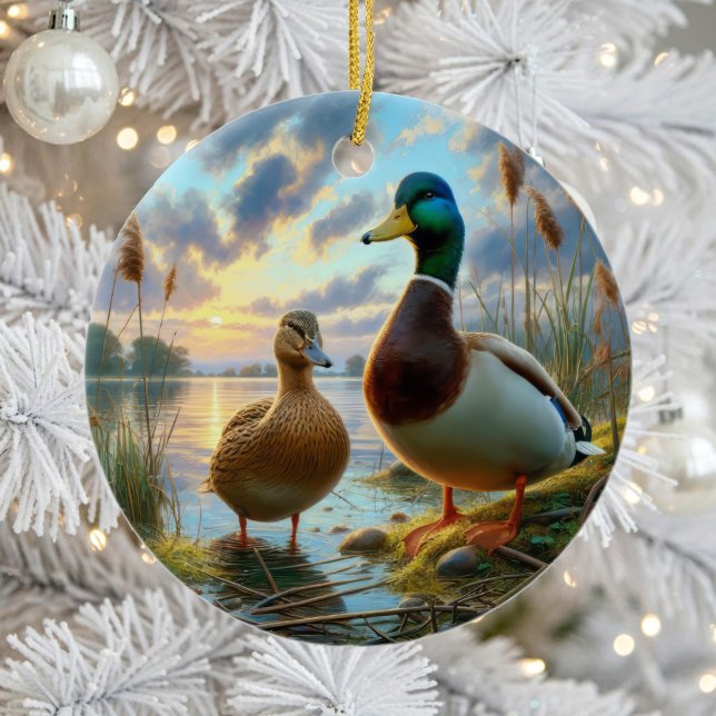 Beautiful Mallard Ducks Keepsake Ceramic Ornament (Creator Uploaded)
