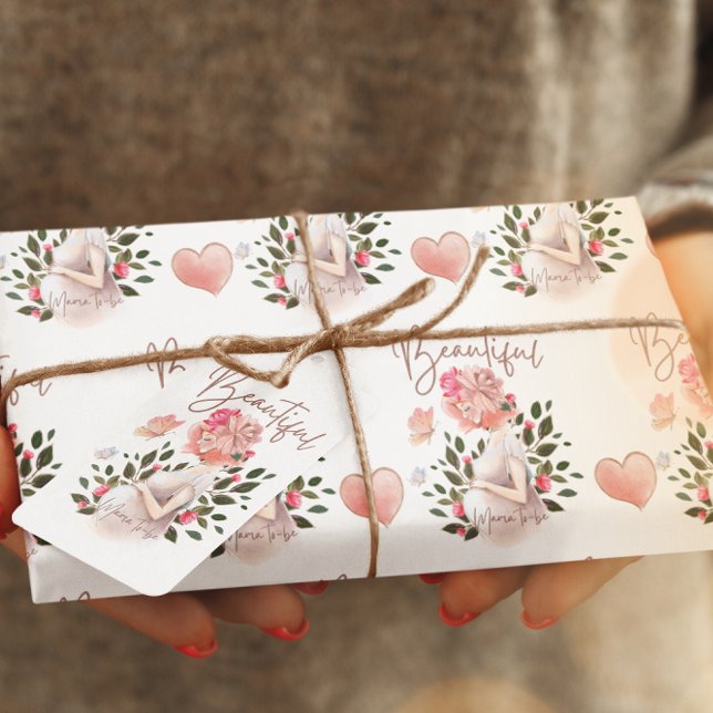 Beautiful Mama To Be Wrapping Paper Sheets (Congratulate the beautiful mommy to be with this lovely watercolor wrapping paper set! )