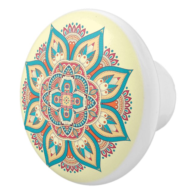 Beautiful mandala Moroccan art design Ceramic Knob (Right)