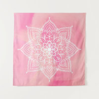 Beautiful Mandala on pink background Tapestry