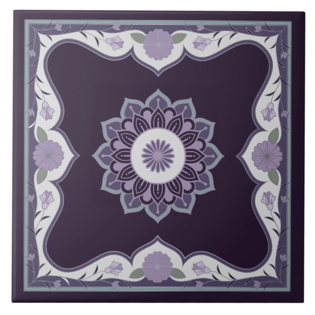 Beautiful mandala scroll design tile (Front)