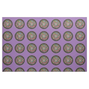 Beautiful mandalas on purple background fabric