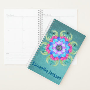 Beautiful Mandela Style Flower Personalized Planner
