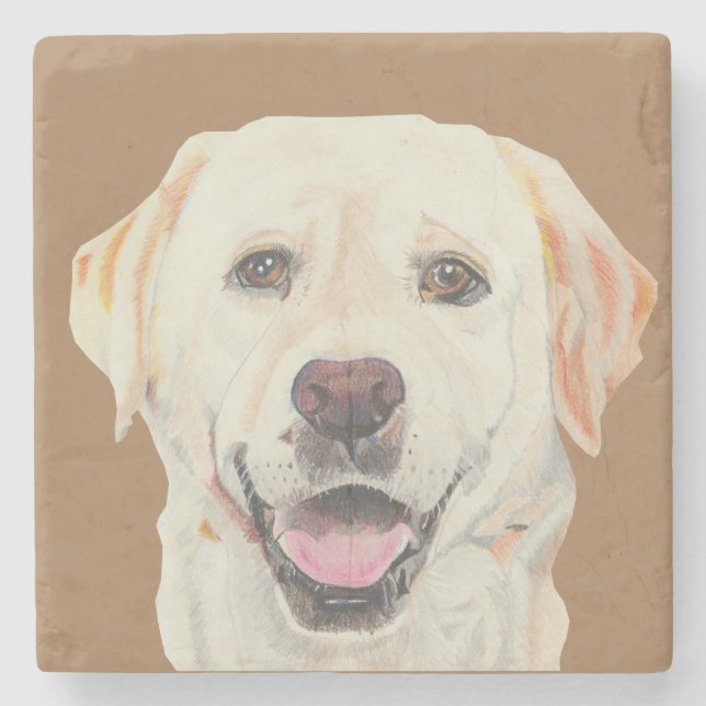 Beautiful Marble Coaster Yellow Labrador (Front)
