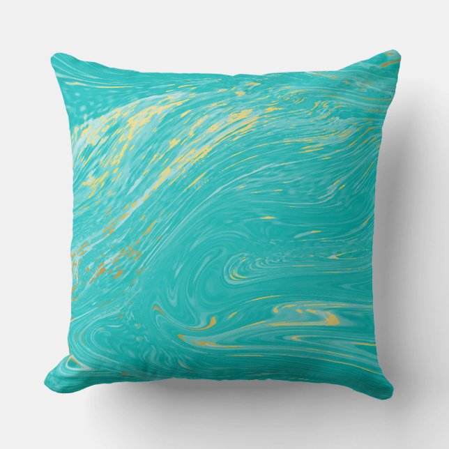 Beautiful Marble Gold Elegant blue design Throw Pillow (Front)