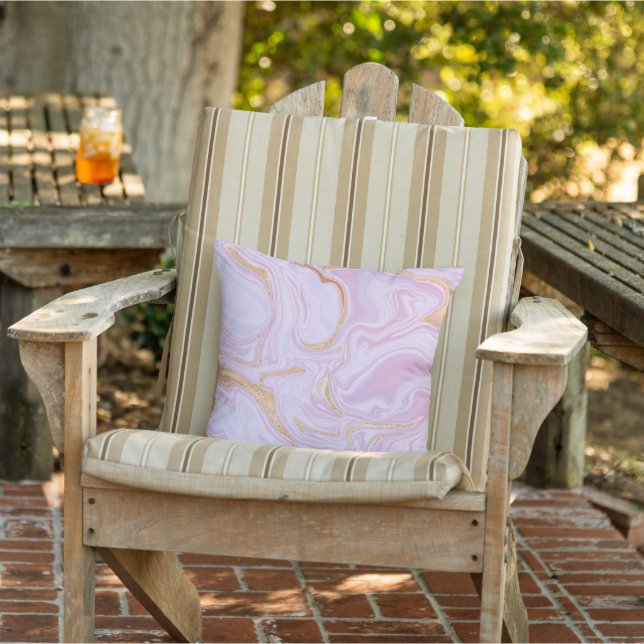 Beautiful marble rose gold style outdoor pillow (Chair)