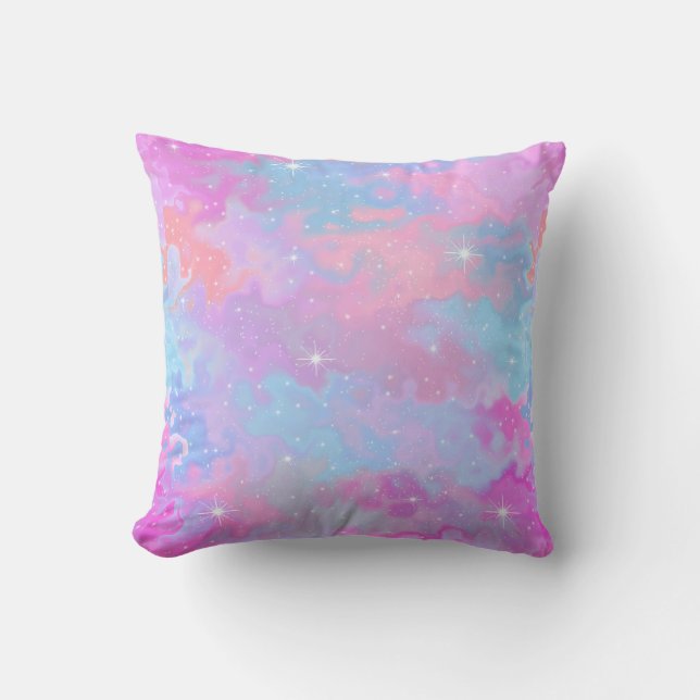Beautiful Marble Transparent Night Sky Throw Pillow (Front)