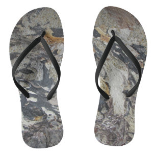 Beautiful Marbled Colours Pacific Ocean Driftwood Flip Flops