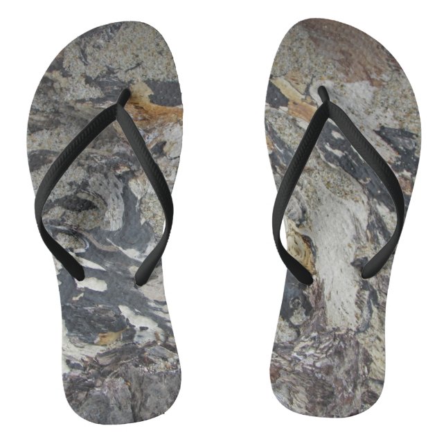 Beautiful Marbled Colours Pacific Ocean Driftwood Flip Flops (Footbed)