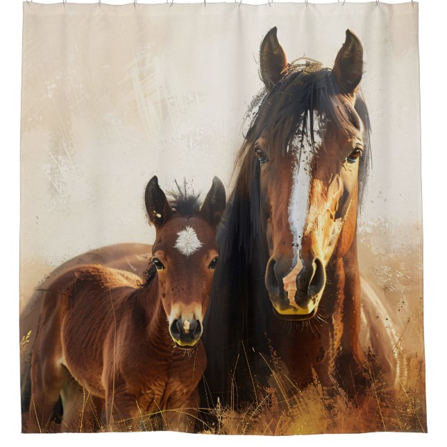 Beautiful Mare and Foal Painting (Front)