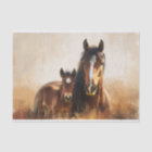 Beautiful Mare and Foal Painting Decoupage