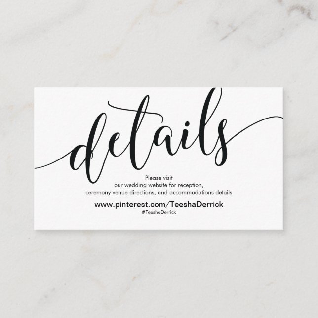 Beautiful Mariage Website Details Carte de boîtier (Devant)