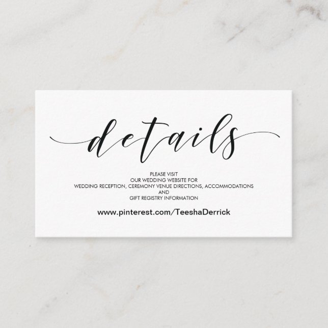 Beautiful Mariage Website Details Carte de boîtier (Devant)