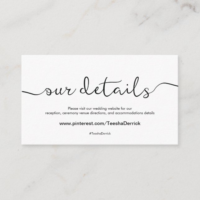 Beautiful Mariage Website Details Carte de boîtier (Devant)