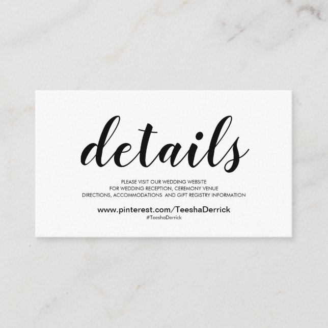 Beautiful Mariage Website Details Carte de boîtier (Devant)