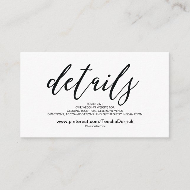 Beautiful Mariage Website Details Carte de boîtier (Devant)