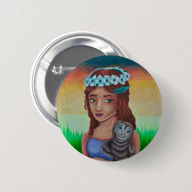 Beautiful Mariah Copic Drawing Button (Front & Back)