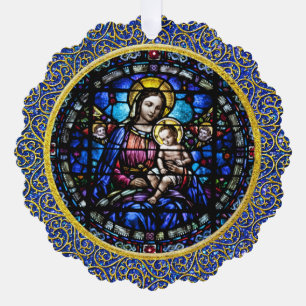 Beautiful Mary and Baby Jesus Ornament Card