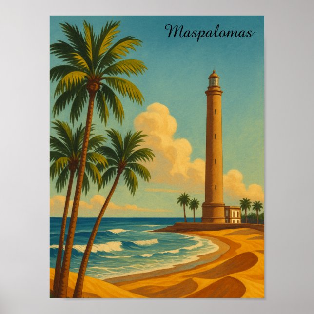 Beautiful Maspalomas Meloneras Beach Gran Canaria Poster (Front)