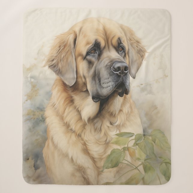 Beautiful Mastiff Sherpa Blanket (Front)