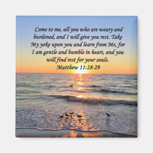 BEAUTIFUL MATTHEW 11:28 SUNRISE PHOTO DESIGN MAGNET