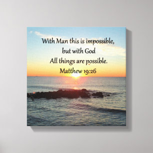 BEAUTIFUL MATTHEW 19:26 PHOTO DESIGN CANVAS PRINT