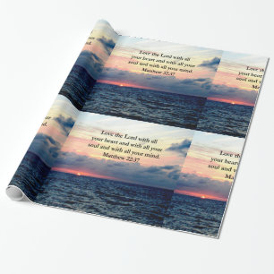 BEAUTIFUL MATTHEW 22:37 SUNRISE PHOTO DESIGN WRAPPING PAPER