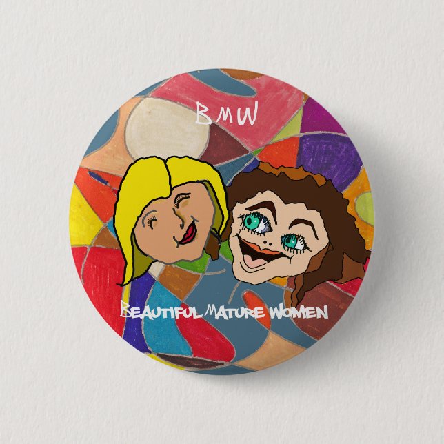 Beautiful Mature Women 2 Inch Round Button (Front)