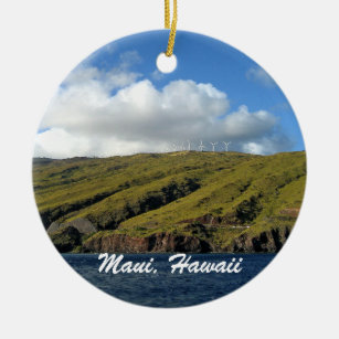 Beautiful Maui Hawaii Scenic Ocean Photograph Ceramic Ornament