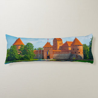 Beautiful Medieval Castle on Blue Lake Body Pillow