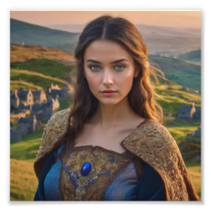 Beautiful Medieval Villager Girl Photo Print