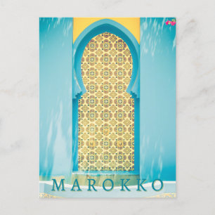 Beautiful Medina Marokko Door in Marrakech Postcard