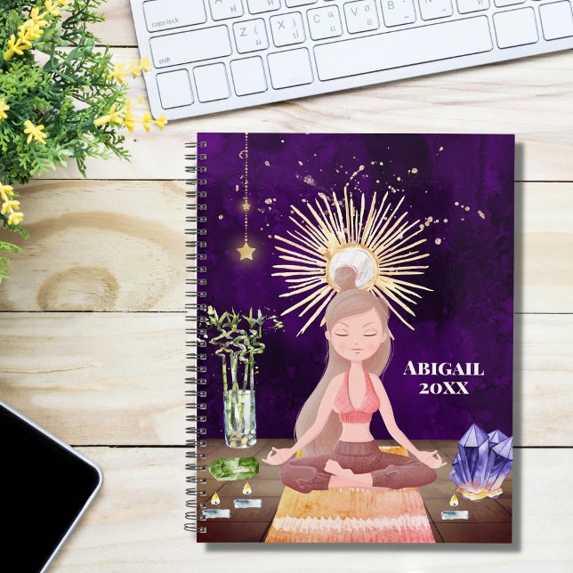 Beautiful Meditating Yoga Girl and Crystals Planner (Creator Uploaded)