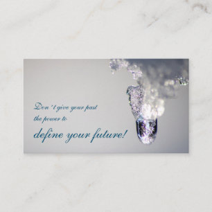 Beautiful melting ice with motivational quote business card