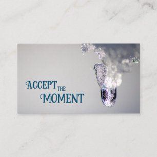 Beautiful melting ice with motivational quote business card