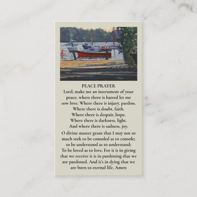 Beautiful Memorial Funeral Boat Card (Front)