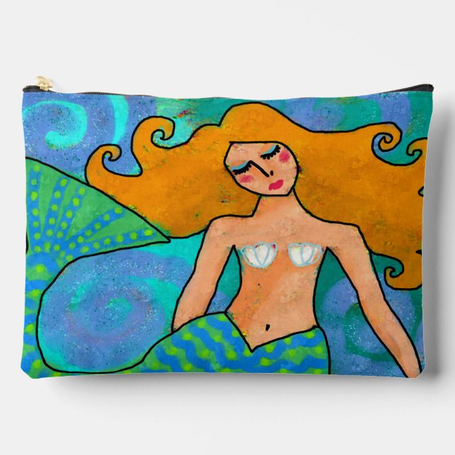 Beautiful Mermaid Abstract Art Accessory Pouch (Front)