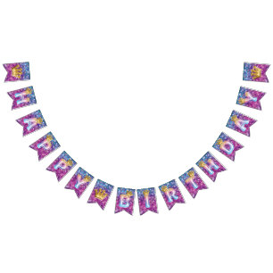 Beautiful Mermaid Birthday Balloon Foil Letters Bunting Flags