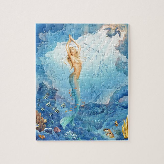 Beautiful Mermaid, Fish and Shipwreck Jigsaw Puzzle (Vertical)