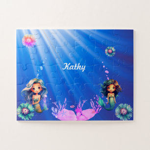 Beautiful Mermaid personalized name Jigsaw Puzzle