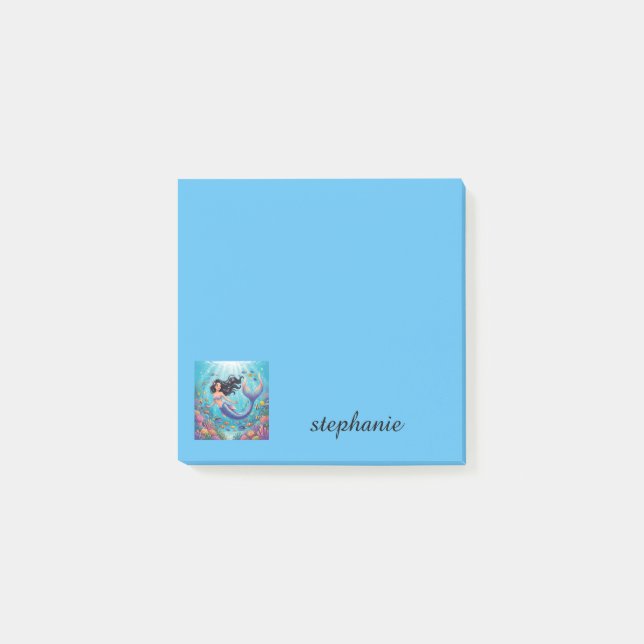 Beautiful Mermaid under the Sea | Personalize Post-it Notes (Front)
