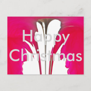 Beautiful Merry Christmas Chic amazing Red rose Holiday Postcard